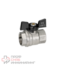 Кран шаровой резьб. 1", PN40, BUGATTI OREGON 302, латунь, вн.р.- вн.р., с бабочкой