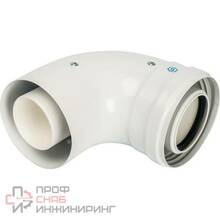 Элемент дымохода конденсационный Stout колено 90°/адаптер 90° D60/100 м/п PP-F (совместим. с Baxi,Viessmann)