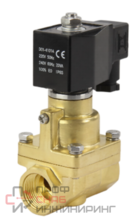 Клапан электромагнитный DN.ru VS1000-PT-NC-220VAC 1 1/4" Ду32 Ру0.4-16 корпус - латунь. уплотнение - PTFE. резьбовой. пилотного действия. нормально закрытый. катушка - 220В