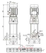 Многоступенчатый насос Wellmix CV 1- 7-0-HQCV (3х380В, 0.37кВт, IE3)