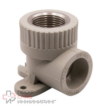 Уголок вн 20х1/2'' с креплением EVER® plast СЕРЫЙ