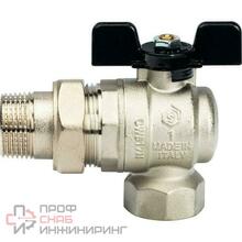 Кран шаровой STOUT ВР/НР полнопроходной угловой с "американкой", ручка бабочка 1/2