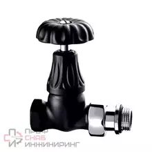 Вентиль SR Rubinetterie прямой серия Floral Old Style 1/2, цвет черный матовый