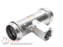 Тройник 28-1/2"-28, WAAG Heavy Inox, пресс-резьба, вн., сталь нержавеющая