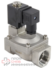 Клапан электромагнитный DN.ru VS431-ET-NC-24VAC 3/8" Ду10 Ру16 пилотного действия двухходовой, корпус - сталь нержавеющая 304, присоединение - внутренняя резьба, уплотнение - EPDM, нормально-закрытый, катушка - 24В AC