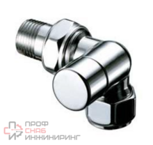 Вентиль запорный трехосевой правосторонний FAR 1/2" с EPDM, гайка М24х19, серебро