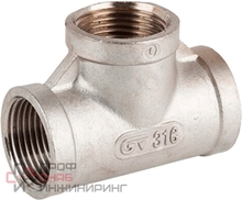 Тройник равнопроходной GENEBRE 0130 04, DN015 (1/2")  PN20, 90 град, корпус - AISI316 (CF8M)  ВР-ВР