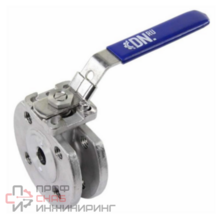 Кран шаровой DN.ru BV3232P-FP-Fb-ISO-H Ду25 Ру16, корпус - нержавеющая сталь 316, уплотнение - PTFE, полнопроходной, межфланцевый, с ISO-фланцем и рукояткой, короткий корпус L=50мм, 11х11, F04/F05, крутящий момент 4.5