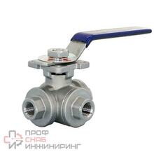 Кран шаровой трехходовой (T-тип) нержавеющий Newkey, AISI316 DN40 (1_1/2")  (CF8M)  PN40