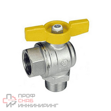 Кран шаровой латунь газ Ду20 Ру5 м/р полнопроходной угловой бабочка Giacomini