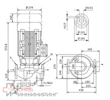 Насос Wilo IPL 65/165-5,5/2