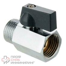 Кран шаровый MINI 1/2 хром (черная ручка) AQUALINK резьба внутренняя – внутренняя