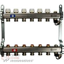 Коллектор с запорными клапанами Stout 1х3/4 на 6 выходов