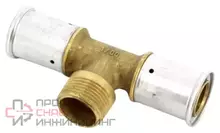 Тройник 20-1/2"-20, Henco P, 14, пресс-резьба, нар., латунь