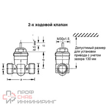 Клапан запорно-регулирующий Honeywell Ру16 Ду20 2-х ходовой линейный