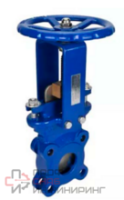 Задвижка шиберная DN.ru GVKN3431M-1W-Fb-S Ду100 Ру10 односторонняя, межфланцевая, шпиндель - невыдвижной, корпус - сталь WCB, шибер - нержавеющая сталь 304, уплотнение - металл, управление - штурвал, WENZ