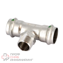 Тройник Sanpress Inox, с SC-Contur, 28 x 3/4" x 28 мм, нержавеющая сталь