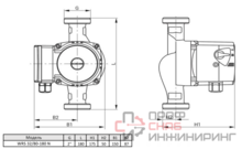 Циркуляционный насос Wellmix WRS 32/80 N (180 мм, корпус - нерж.сталь)