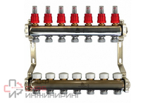 Коллекторный блок Gekon для теплого пола 1"x3/4"EU отверстий-7