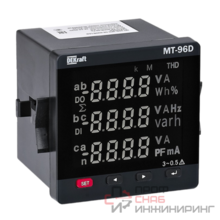 Мультиметр цифровой Dekraft МТ-96D 3ф вх. 600В 5А RS-485 96х96мм LED-дисплей