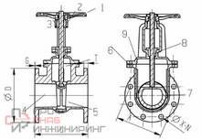 Задвижка чугун 30ч6бр Ду 400 Ру10 Тмакс=225C фл RMCX
