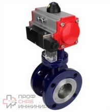 Затвор дисковый поворотный с тройным эксцентриситетом DN.ru WBV3EX-3431M-1W-F-ISO Ду80 Ру25 корпус - углеродистая сталь WCB, диск - нержавеющая сталь 304, уплотнение - METAL, с пневмоприводом DN.ru PA-DA-105 и пневмораспределителем DN.ru 4M310-08 ...