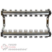 Коллекторный блок Gekon для теплого пола и радиаторного отопления 1"x3/4"EU отверстий-9