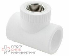 Тройник РосТурПласт комбинированный PPR полипропилен ВР 20х 3/4" белый