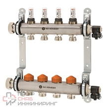 Коллектор распределительный с преднастрой и ротаметрами Heimeier Dynalux , вход - 1', выходы - G 3/4', 12 контуров