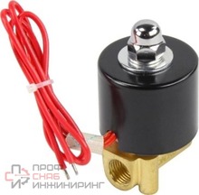 Клапан электромагнитный DN.ru VS100-VT-NC-220VAC 1/4" Ду8 Ру10, соленоидный двухходовой, корпус - латунь, уплотнение - Viton, резьбовой, нормально-закрытый, прямого действия, катушка - 220В