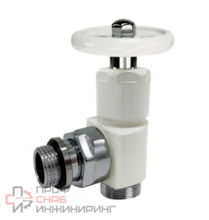 Угловой вентиль SR Rubinetterie 1/2" x 24/19 ручной, преобразуемый в термостатический. белый