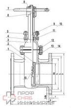 Задвижка чугун 30ч6бр Ду 300 Ру10 фл YVCX