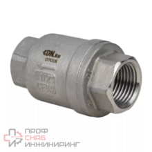 Клапан обратный DN.ru VCS3232P-T Ду50 Ру16, корпус- нержавеющая сталь 316, уплотнение - PTFE, пружинный, муфтовый