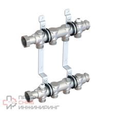 Коллекторная группа, 1", 3 контура, размер отвода-3/4", без вентилей и расходомеров, Elsen