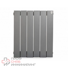 Секционный биметаллический радиатор Royal Thermo Pianoforte 500 Silver Satin секций 6