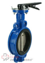 Затвор дисковый поворотный DN.ru WBV1413E-2W-Fb-H Ду150 Ру16 межфланцевый, корпус -чугун GGG50, диск - чугун GGG40, уплотнение - EPDM, с рукояткой, c ISO 5211 F07, шток 14х14