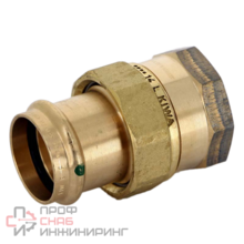 Разъёмное соединение Sanpress с SC-Contur 35x1 ¼", с плоским уплотнением, с переходом на внутреннюю резьбу, бронза, модель 2262