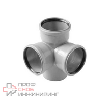 Крестовина двухплоскостная PP-H серый б/н Дн110х110х50х87,5гр лев в/к VALFEX 28111150