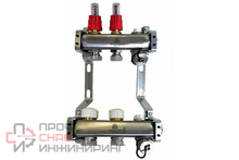 Коллекторный блок Gekon для теплого пола 1"x3/4"EU отверстий-2, в комплекте: расходомеры, термостат. клапаны, слив, Gekon_Armatura