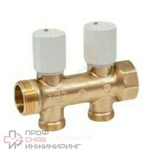 Коллектор латунь с регулирующими клапанами 1" м/р 2в 3/4" ЕК н/р 50мм Giacomini