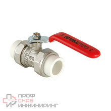 Кран шаровой Valtec латунный с двумя переходами на полипропиленовую трубу VTP.745.0.020