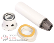 Горизонтальный дымоход Buderus DN60/100 с подключением к котлу