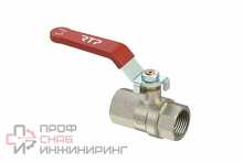 Кран шаровой РосТурПласт ручка рычаг латунь внутренняя/внутренняя резьба 1/2" PN40 никель