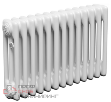 Трубчатый радиатор ТЕПЛОФОРТ трехтрубный, габаритная высота секции 375 мм (межосевое расстояние 300мм)  12 секций, боковое подключение 3/4”, цвет белый глянец