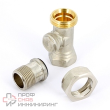 Вентиль обратный UNI-FITT НВ 1/2" с разъёмным соединением, никелированный