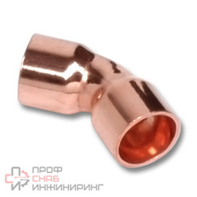 Отвод 45° Sanha 5000 DN22-22 пайка медь двухраструбный