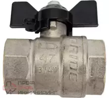 Шаровой кран LD Кран шаровой латунь никель Pride Ду 20 Ру40 ВР полнопроходной бабочка 007-9924