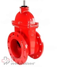 Задвижка клиновая 30ч939р DN.ru GVWN1414E-2W-F Ду50 Ру10/16, фланцевая, корпус - чугун GGG50, уплотнение - EPDM, c ОСТ-фланцем тип А и невыдвижным голым штоком, цвет - красный, квадрат 14, крутящий момент 22Нм