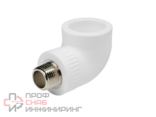 Угольник полипропиленовый комбинированный 90° КОНТУР PP-R D32-1"