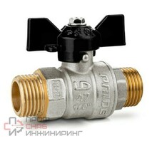 Кран шаровой латунный LD Pride НН 1", полный проход, бабочка